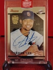 2019 Topps Archives Signature Series Derrek Lee  1/1  1996 Bowman RC Auto *B-3*