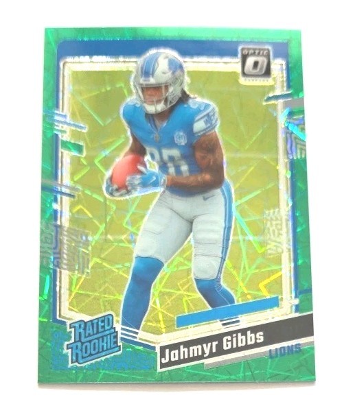 2023 Panini Donruss Optic Green Velocity #236 Jahmyr Gibbs RC (LIONS) !!