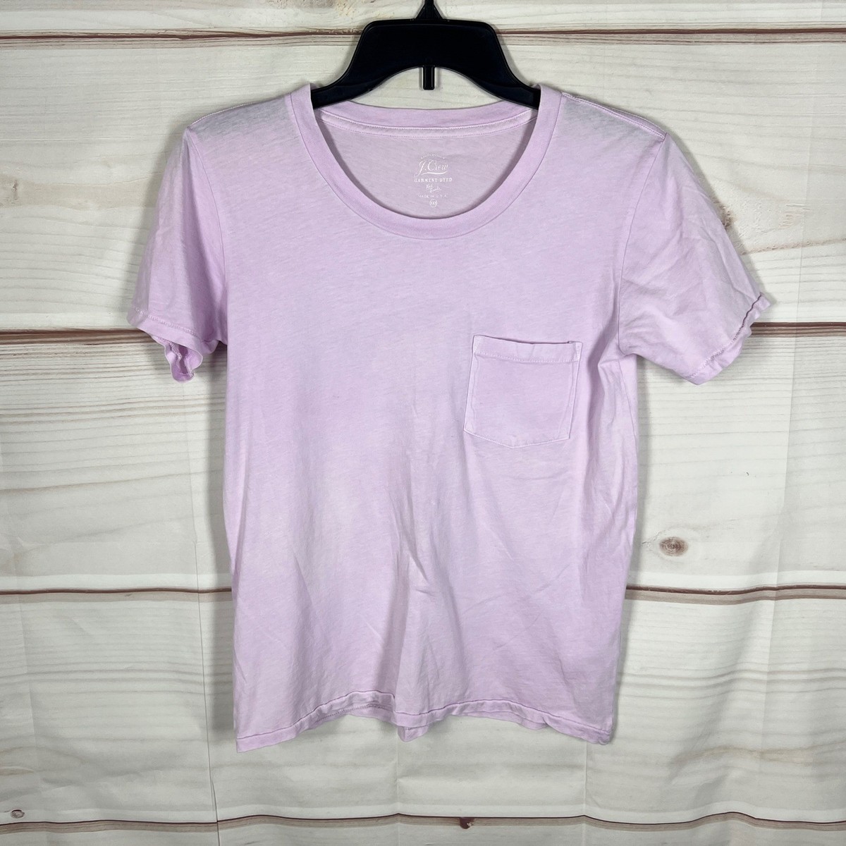 J.Crew Garment Dyed Womens XXS Purple Solid Pocket T-Shirt Short