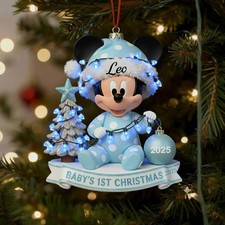 2d flat Personalized Mickey First Christmas Ornament, Baby's 1st