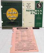 1937-38 Simmons Catalog No 113 Replacement Car Parts Book Chevy Ford Plymouth