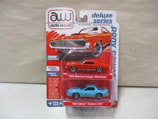 Auto World Deluxe Series Pony Power 1969 Mercury Cougar Eliminator 1983 Camaro