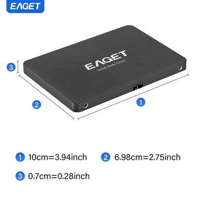 EAGET 2.5インチSSD 480GB EAGET 480GB Portable SSD Up to 500MB/s, USB 3.2 USB-C External