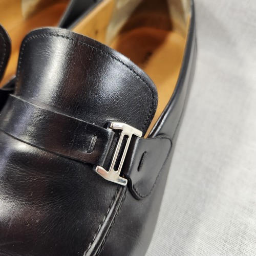 Magnanni Bit Mens Black Leather Loafers Dress Shoes Size 11 M Slip On - Picture 5 of 14
