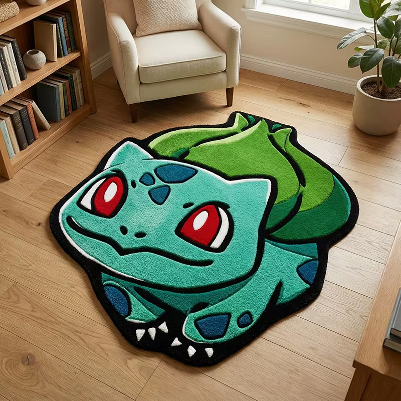 Bulbasaur Pokemon Anime Rug Soft Plush Gaming Room Carpet De