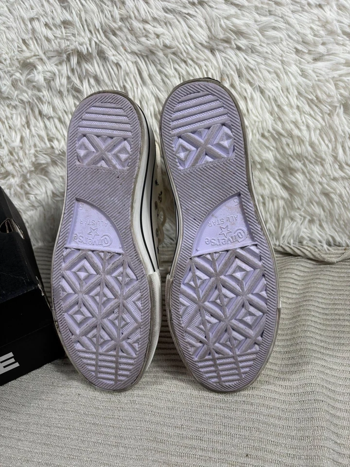 匡威 Converse Chuck Taylor All Star Lift 鞋女式 7 码 Egret Star 印花高帮 — 第 3/4 张图片