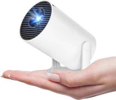 Mini Beamer, Smart 4K 1080P Beamer mit WIFI 6 und HY300 Pro Plus, weiß 