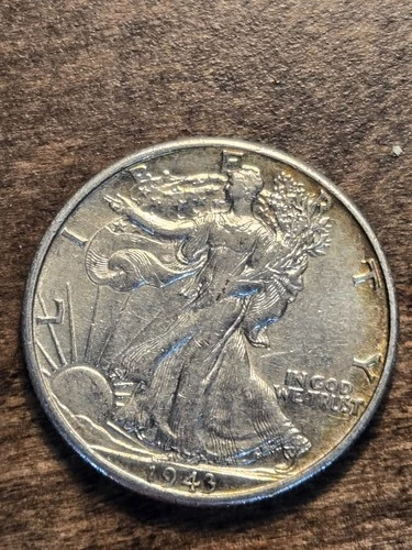 1943 D Walking Liberty 90% Silver Half Dollar AU Nice Coin!!