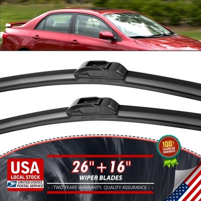 26''&19'' Windshield Wiper Blades Easy Installation Process J/U-Hook Compatibility