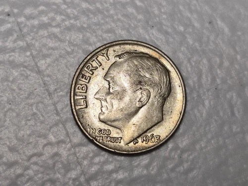 1963 Roosevelt Silver Dime / Very Fine + / VF + 90% Silver Circulated/ Ungraded