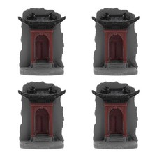  4 Pieces Chinesische Gartendekorationen Miniaturarchitektur Zen Garden Ornament