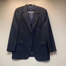 Hart Schaffner Marx Blazer Mens 42R Navy Blue Excellent Racquet Club Wool