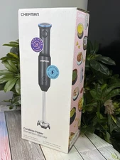 Chefman Cordless Power Immersion Blender Black USB-C Rechargeable NEW