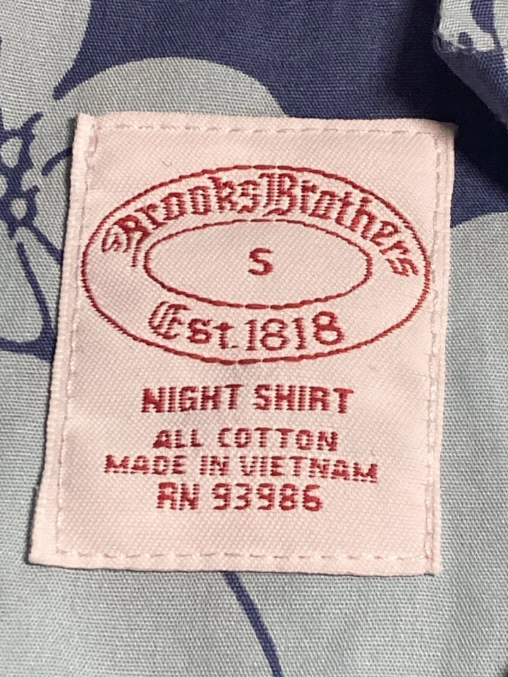 Brooks Brothers ночь рубашка мужская маленький пижамы Sleepwear цветочный гавайский новый с Ярлыками $98 - Изображение 4 из 4