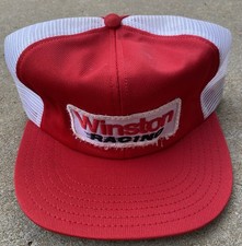 Vintage WINSTON RACING Snapback Trucker Hat Cap Patch Mesh K Brand USA