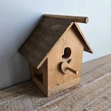 Vintage Handcrafted Small Wooden Bird House Rustic Heart Decor