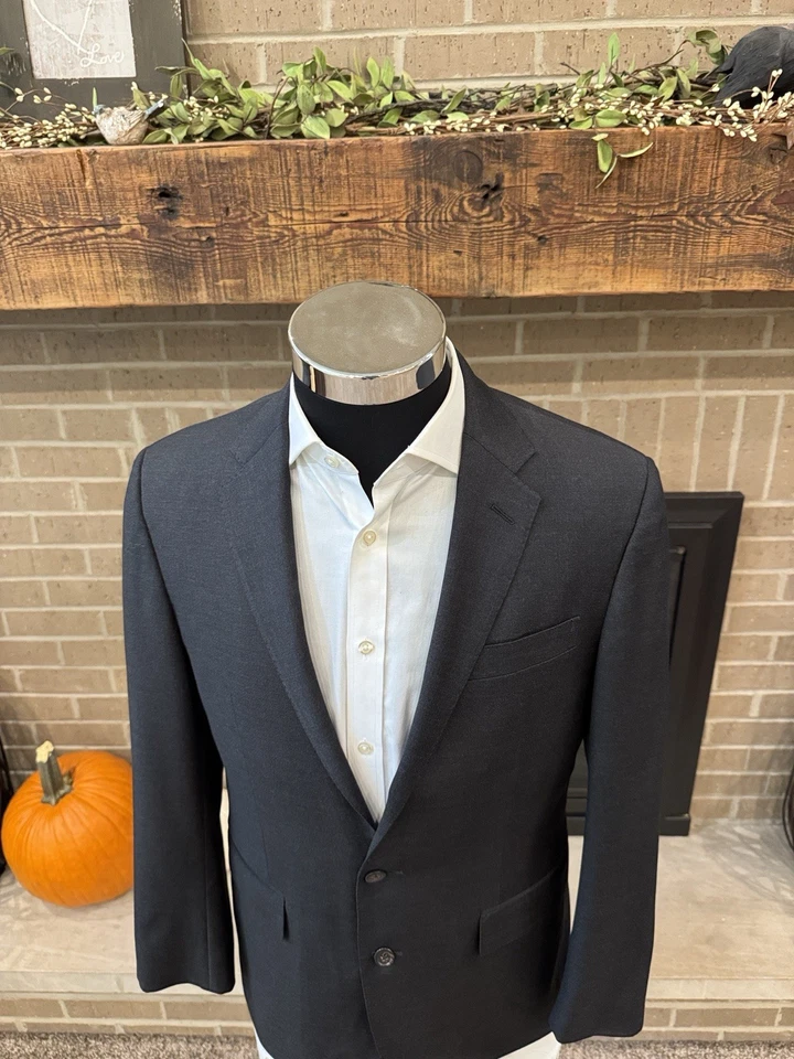 Polo Ralph Lauren Hombre 40S Gris Carbón Sólido 100% Lana Traje Chaqueta Usado en Excelente Condición Foto 2 de 4