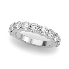 Luxury! DE/VS 2.00 Ct Lab Grown Round Diamond Eternity Wedding Ring Platinum