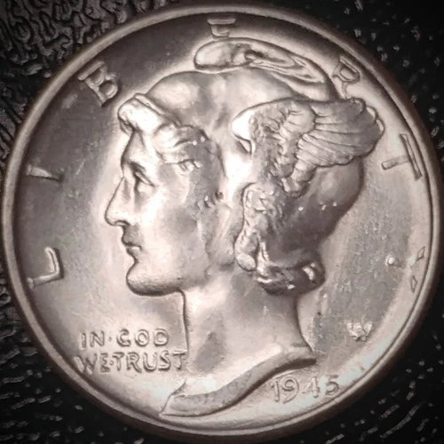 1945 Mercury Dime - BU - 90% Silver Winged Liberty 10C