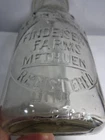 VTG THICK GLASS FINDEISEN'S FARMS DAIRY MILK BOTTLE 1 PINT EMBOSSED METHUEN MASS