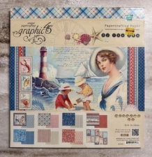 Graphic 45 **BY THE SEA** 2014 12x12 Paper Pad Scrapbook Ocean Beach COMPLETE