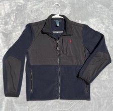 Polo Ralph Lauren Boys Youth L 14-16 Fleece Jacket Black Navy 3 Pocket