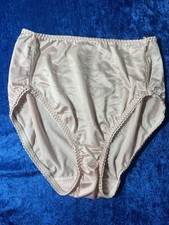 Vintage Vassarette Panties Size Medium Pastel Peach Pink Shiny Nylon Brief Panty