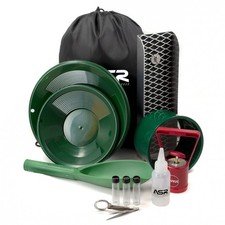 Lightweight Backpack Gold Panning Kit with Mini Aluminum Sluice Box - 14pc Set