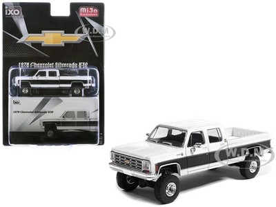 1978 CHEVROLET SIVERADO K30 PICKUP WHITE & BLACK 1/64 MODEL BY IXO IAPR1012
