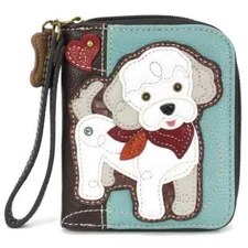 CHALA POODLE Zip Around Wallet Wristlet (Blue) NWT
