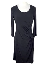 Calvin Klein Dress Womens 4 Ruched Stretch Classic Career Capsule LBD Witchy 