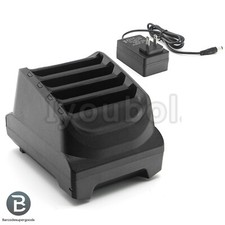 4 Slot Battery Charger Cradle W/ Adapter For Zebra TC51/52/56/57 TC52X/57X/52AX