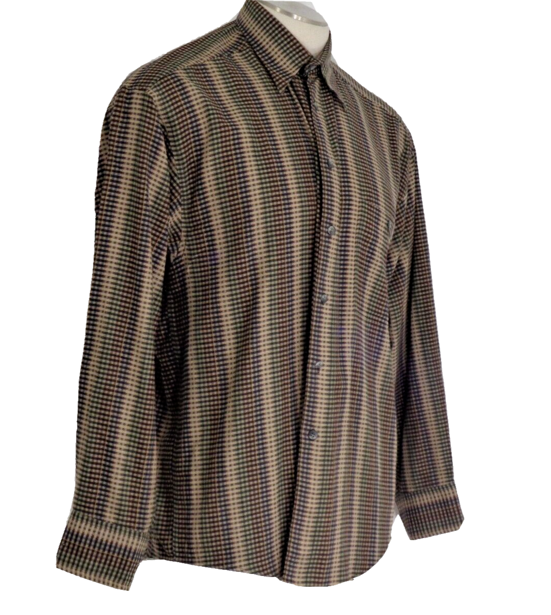 Camicia Yves Saint Laurent YSL relax fit spina di pesce cotone manica lunga uomo XL