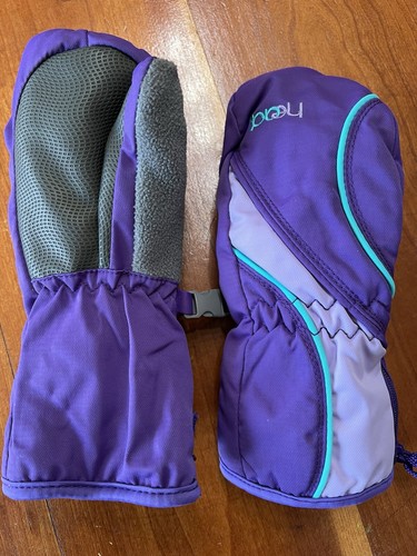 Head S Ski Mittens Purple Teal Winter Gloves Zipper Set - Picture 2 of 2
