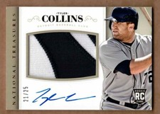 2014 PANINI NATIONAL TREASURES RC MATERIAL AUTO GOLD #216 TYLER COLLINS #21/25