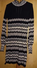 Moda International gray and black Knit Sweater Dress Knee Length size L