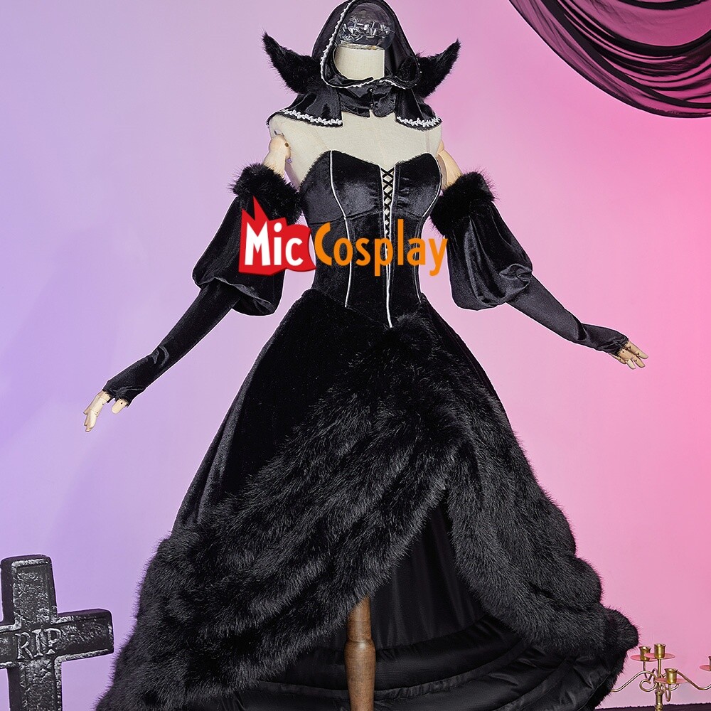 marcille black dress Donato Cosplay Costume Set with Headscarf Sleeves and Ears The soft texture and wrinkles of the fabric are carefully expressed in delicate form Marcille Black Dress Dress to