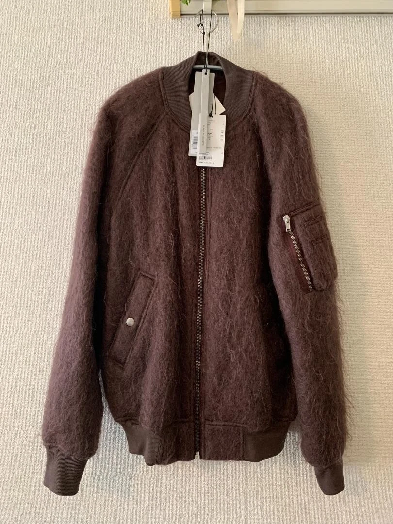 Giacca Rick Owens MA 1 misto mohair stile mastodon colore macassar taglia 48