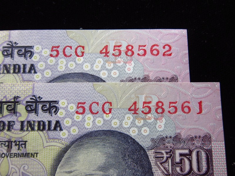 India 50 Rupees 2015 P104 Unc h8561 Sequential Pair ₹ Reserve Bank भारत Money