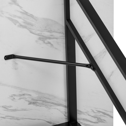 Esstisch 160x80cm Rechteckiger Marmormuster Küchentisch für 4-6 Personen schwarz - Bild 12 von 13