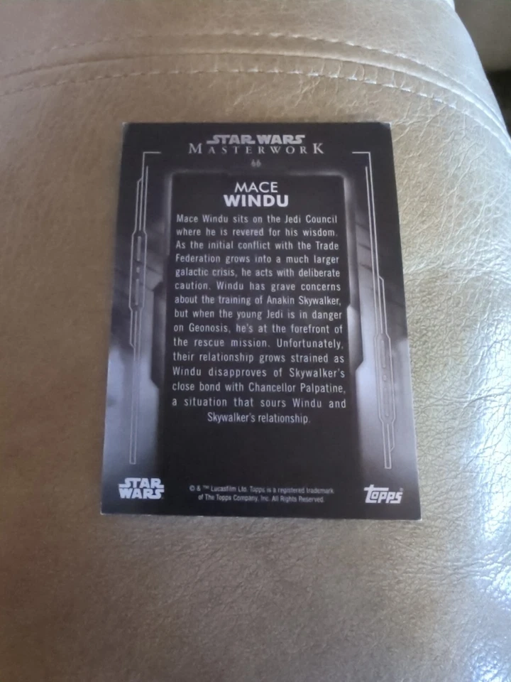 2020 Topps Star Wars Masterwork Base Set #66 MACE WINDU - Image 2 of 2