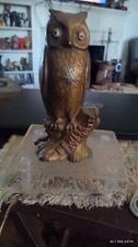 A.C. WILLIAMS " BE WISE SAVE MONEY" BRONZE OWL BANK USA NO KEY