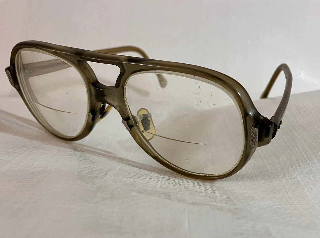 Vintage American Optical AO Flexfit Prescription Bifocal 6M Z87 Gray Green