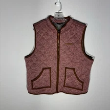 Simply Southern Herringbone Quilted Vest XXL Deep Pile Fleece Lined Pink