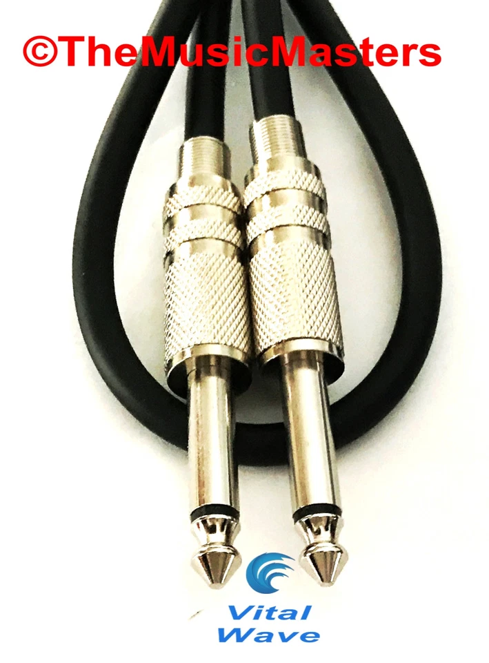 2 Pack 3ft 1/4" Instrument Guitar Bass Amp Keyboard Audio Cable Cord Wire VWLTW - Image 4 of 4