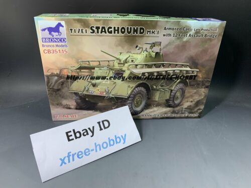 Bronco CB35115 1/35 T17E1 Hirschhund MK.I gepanzertes Auto mit 12 Fuß Angriffsbrücke - Bild 1 von 3