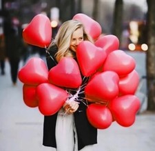 Valentinstag Premium 110x Luftballons Herz Helium Party Geburtstag Hochzeit rot