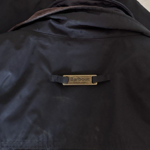 Chaqueta Barbour Clásica Tartán Hombres Azul Marino Lana Pana Inglaterra LG Parches LEER - Imagen 16 de 17