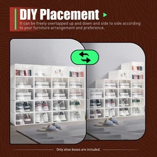 20Pcs Home Stackable Clear Plastic Transparent Shoe Box Storage Organizer