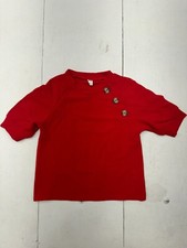 Shein Girls Red Faux Button Pullover Sweater Size 6-7